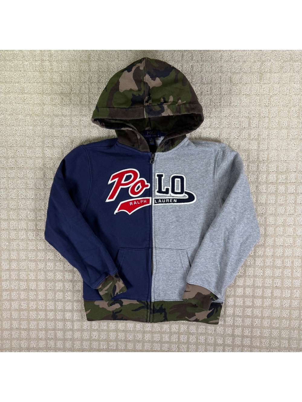 Polo Ralph Lauren Camo Zip Hoodie Youth Boys M 10/12